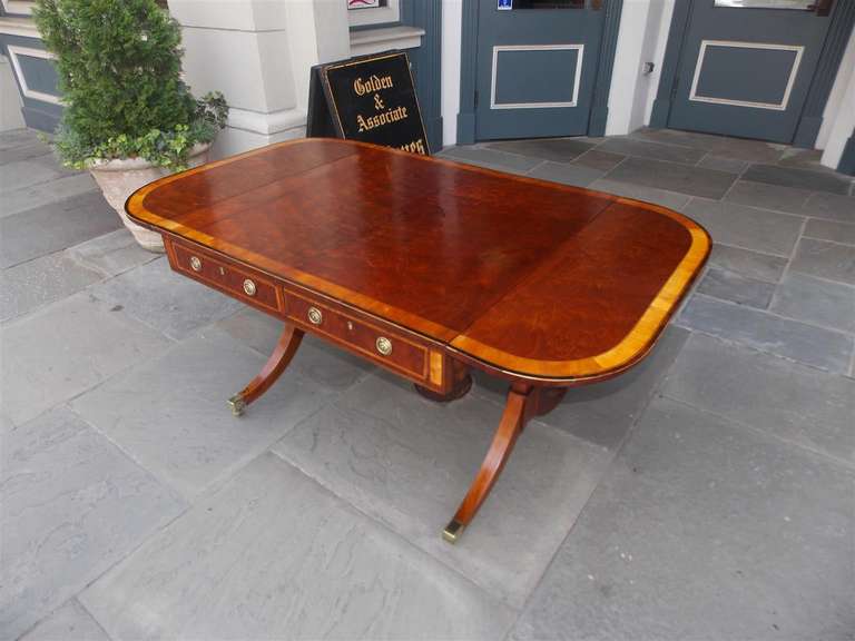 English Plum Pudding Mahogany Library Table.  Circa 1780 In Excellent Condition For Sale In Hollywood, SC