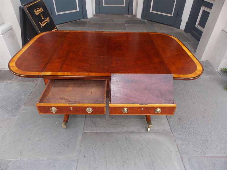 English Plum Pudding Mahogany Library Table.  Circa 1780 For Sale 2