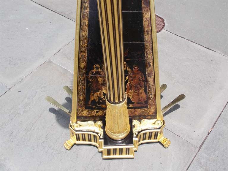 English Gilt Wood & Black Lacquered Harp, Signed Sebastian Erards, Circa 1805 1