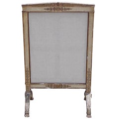 Antique French Painted and Gilt Fire Screen