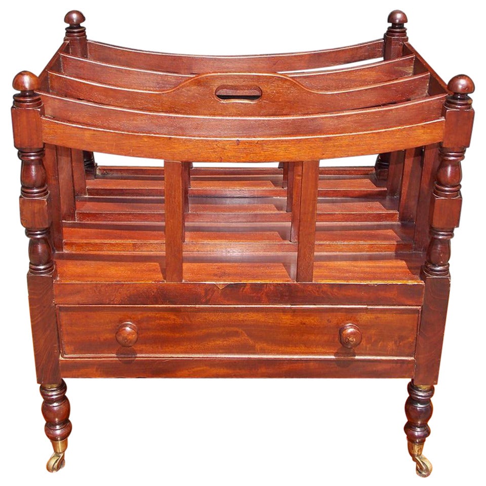 English Mahogany Bow Framed Canterbury