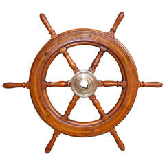 American Walnut Classic Yacht Wheel. 19th Century 2