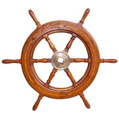 Antique American Walnut Classic Yacht Wheel.  19th Century