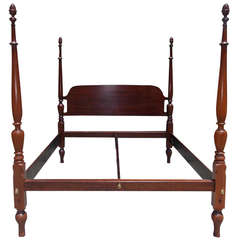 American Mahogany King Size Four Poster Bed. Circa 1810