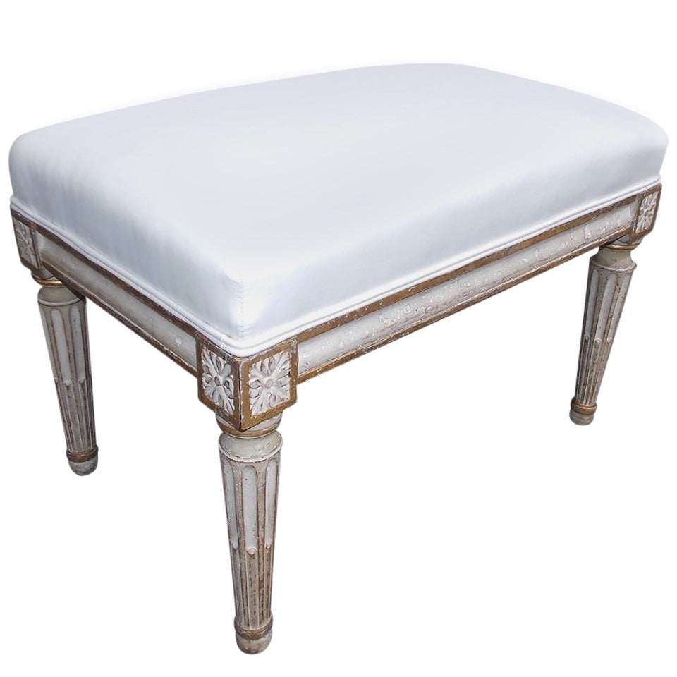 Italian Painted and Gilt Foot Stool, Circa 1810 For Sale