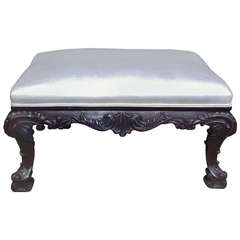 English Chippendale Mahogany Carved Acanthus Ottoman, Circa 1780 12