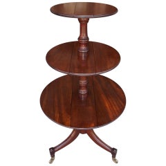 English Mahogany Three-Tier Dumb Waiter, Circa 1790