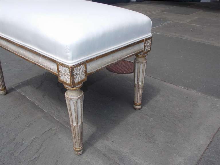 19th Century Italian Painted and Gilt Foot Stool, Circa 1810 For Sale