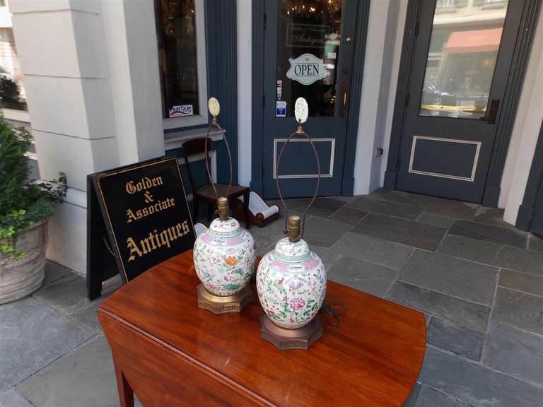 Pair of Japanese Porcelain Ginger Jar Table Lamps, Circa 1840 In Excellent Condition In Hollywood, SC
