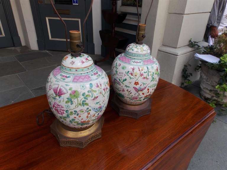 Pair of Japanese Porcelain Ginger Jar Table Lamps, Circa 1840 1