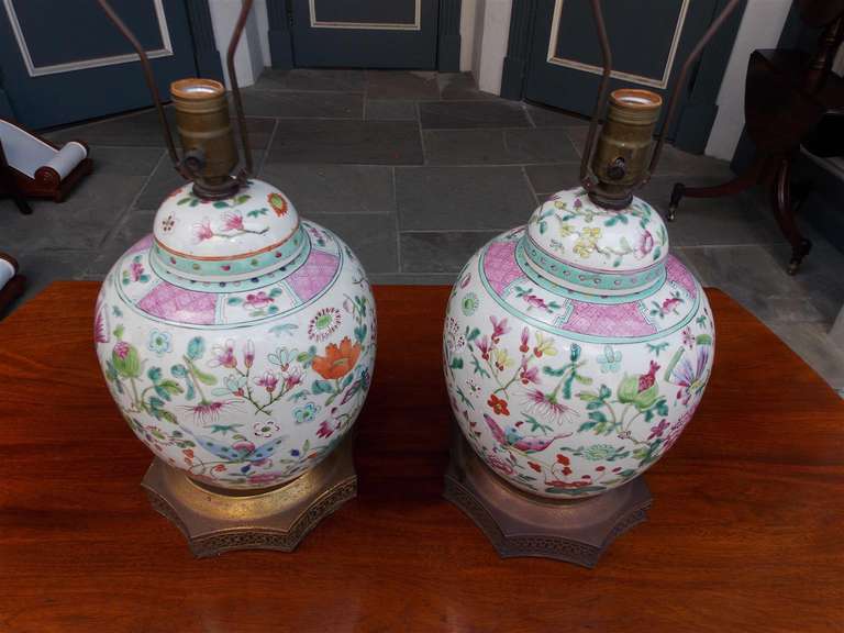 Pair of Japanese Porcelain Ginger Jar Table Lamps, Circa 1840 2