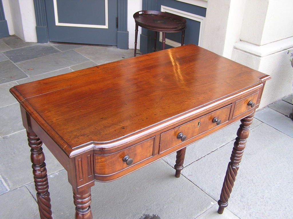 Jamaican Mahogany Barley Twist One Drawer Server, Circa 1820 In Excellent Condition In Hollywood, SC
