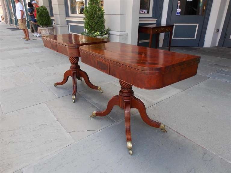 Pair of American Mahogany Card Tables. Philadelphia, Circa 1810 In Excellent Condition In Hollywood, SC