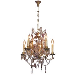 French Gilt Bronze and Crystal Chandelier