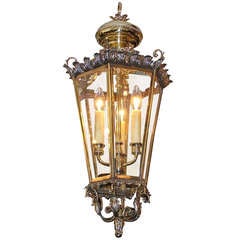French Bronze Floral Hanging Lantern
