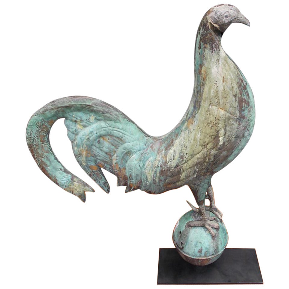 American Copper and Zinc Head Rooster Weather Vane