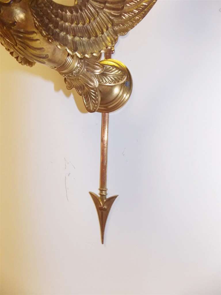 Pair of French Gilt Bronze Swan Sconces, Circa 1815 For Sale 4