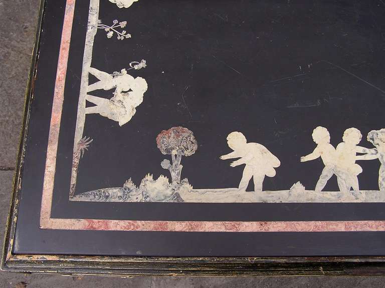 Italian Inlaid and Painted Slate Top Table, Circa 1820 For Sale 3