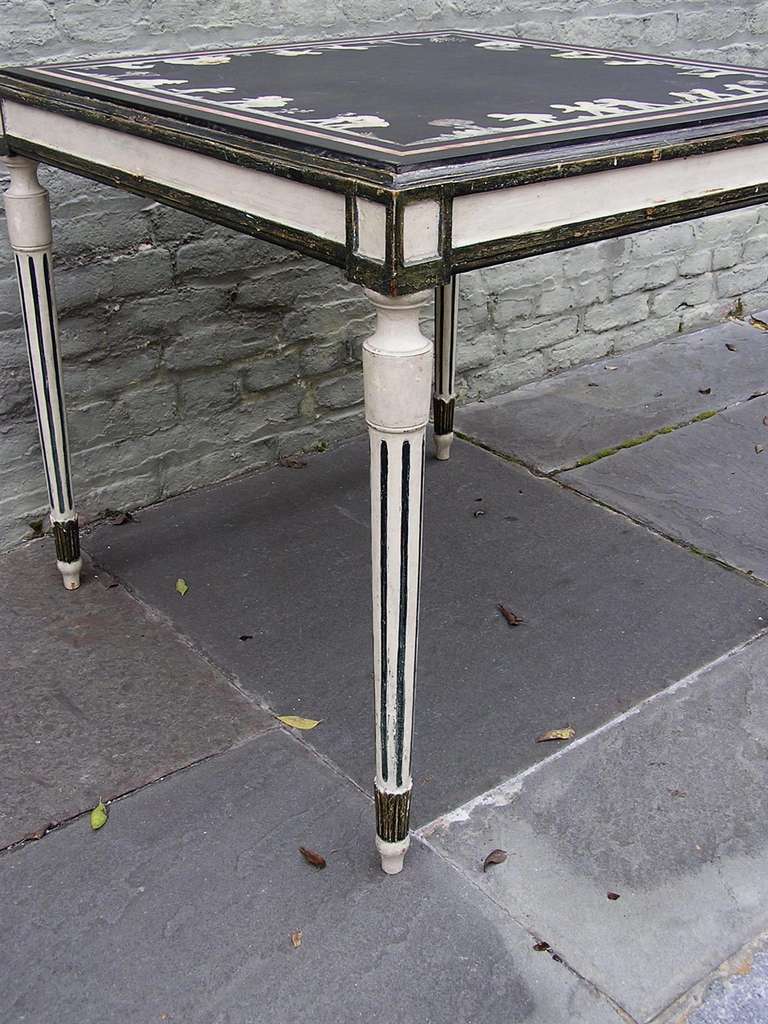 Italian Inlaid and Painted Slate Top Table, Circa 1820 For Sale 4