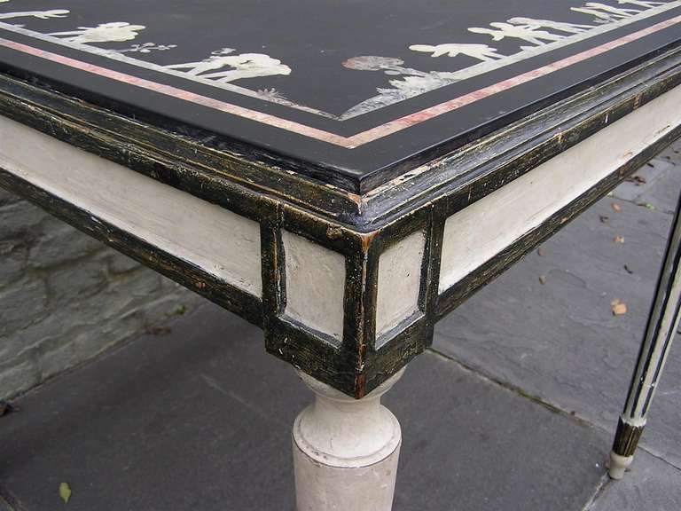 Italian Inlaid and Painted Slate Top Table, Circa 1820 For Sale 5