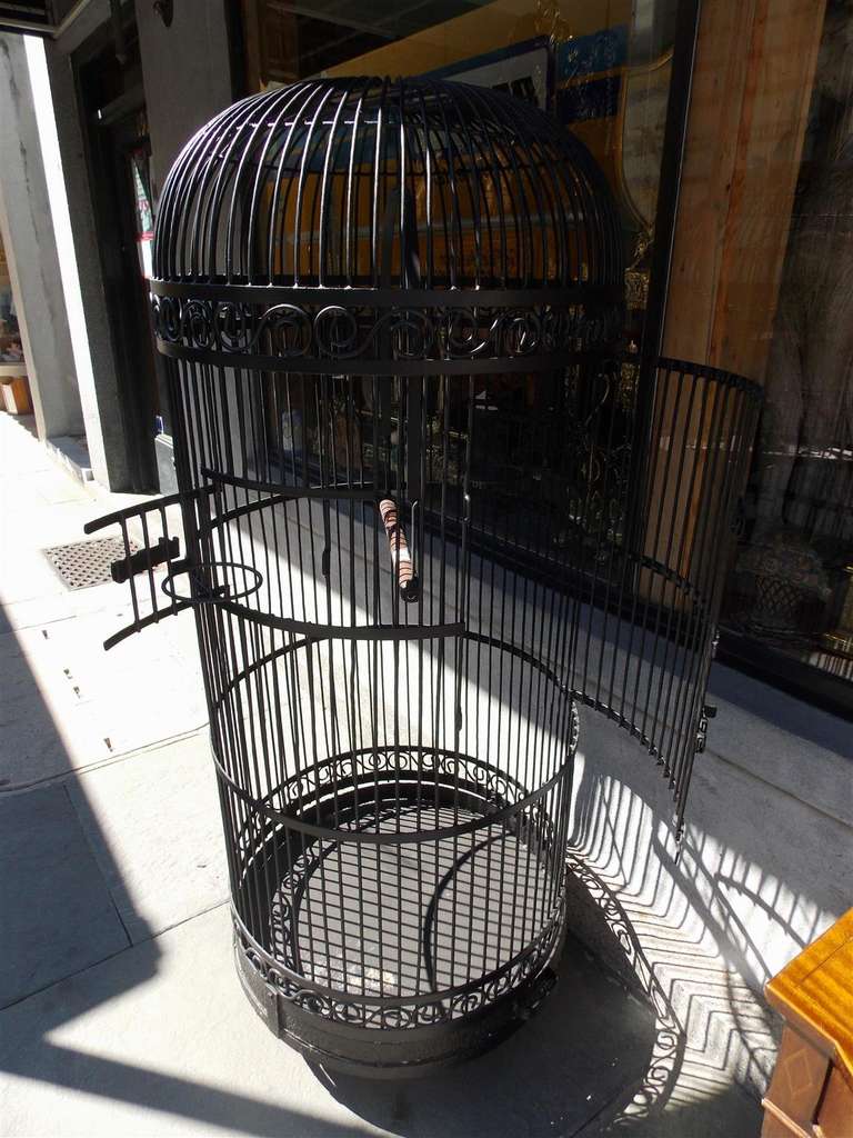 antique wrought iron bird cage