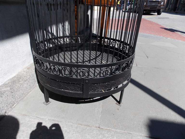 American Wrought Iron Bird Cage With Perch, Circa 1870 1