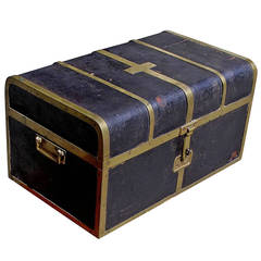 British Campaign Royalty Leather Traveling Trunk, Circa 1820 8