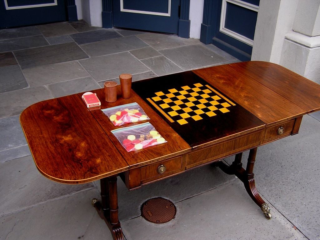 English Kings Wood Drop Leaf Library / Games Table. Circa 1780 In Excellent Condition In Hollywood, SC