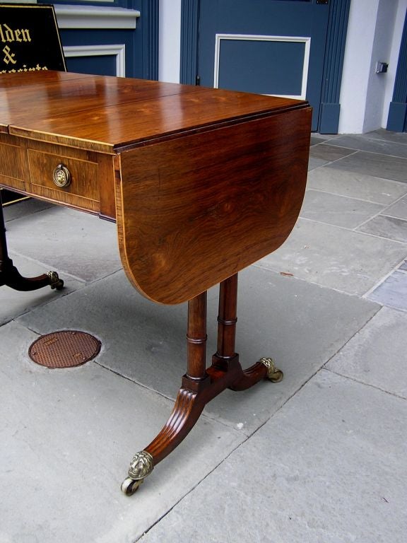 Late 18th Century English Kings Wood Drop Leaf Library / Games Table. Circa 1780