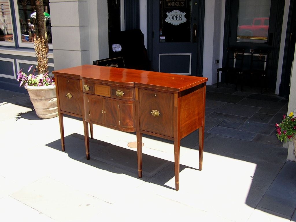 American Charleston Classical Hepplewhite Mahogany & Satinwood Inlaid Sideboard, C. 1790