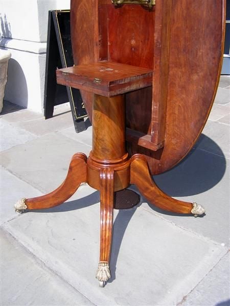 American Walnut Oval Tilt Top Pedestal Table, One Board Top,  Boston , C. 1810 2