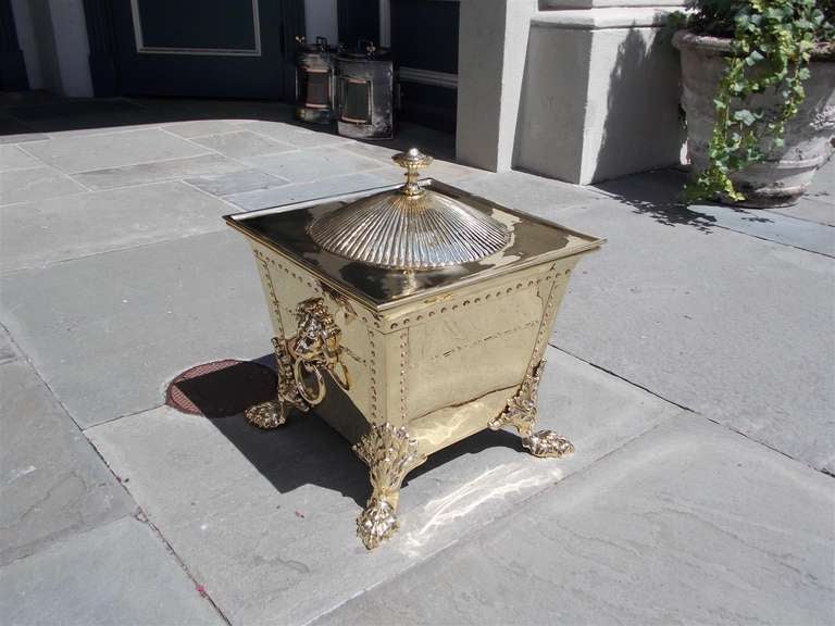 English Regency Brass Coal Hod In Excellent Condition In Hollywood, SC