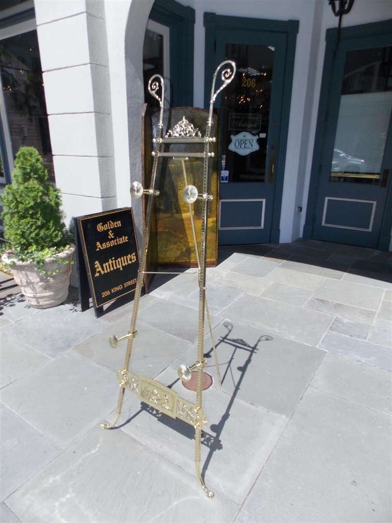 19th Century French Brass Hand Chased Easel