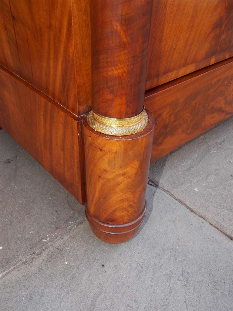 French Mahogany Marble Top Ormolu Chest of Drawers.  Circa 1810 For Sale 3