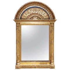 Russian Gilt and Lapis Arched Wall Mirror 9