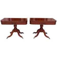 Pair of American Mahogany Card Tables. Philadelphia, Circa 1810