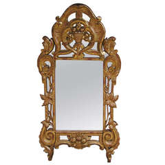 Italian Carved Wood and Gold Gilt Wall Mirror, Circa 1780 10