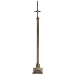 America Brass Corinthian Column Floor Lamp, Circa 1880