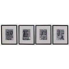 Set of Four Italian Piranesi Framed Engravings, Circa 1810