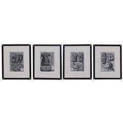 Set of Four Italian Piranesi Framed Engravings, Circa 1810