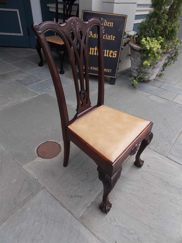 Set of Four American Chippendale Style Mahogany Side Chairs, Circa 1870 For Sale 1