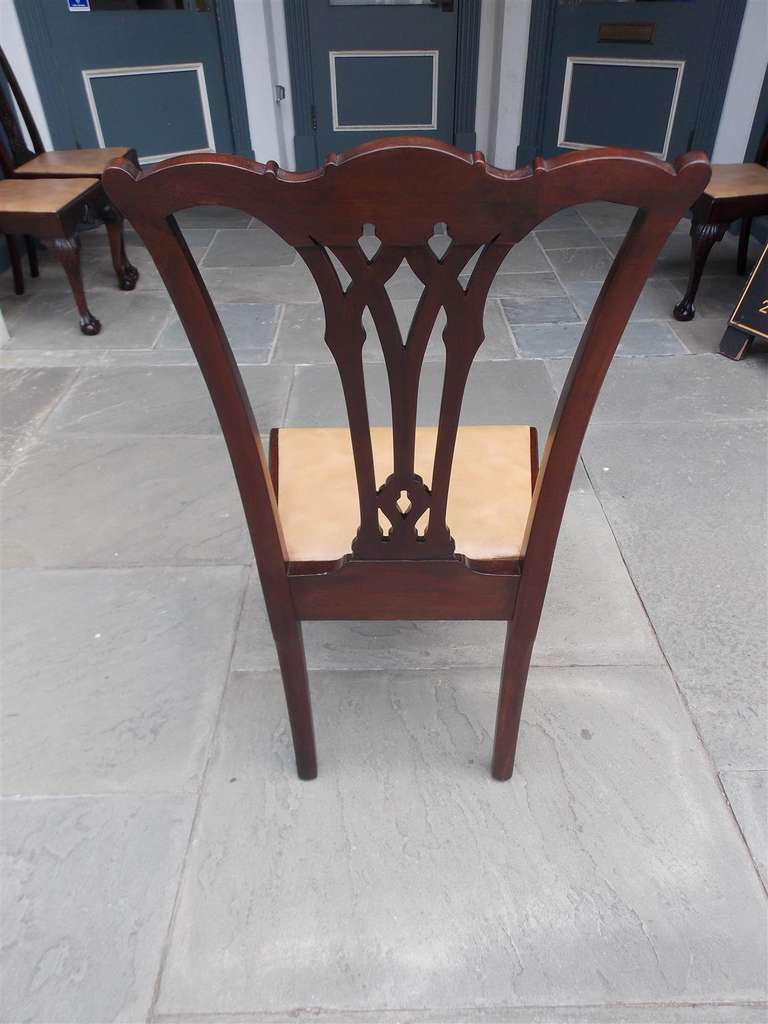 Mogano Set di quattro sedie americane in stile Chippendale in mogano, circa 1870 in vendita
