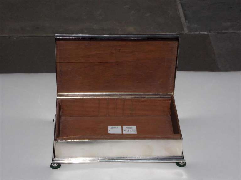 British English Sterling Silver Lined Humidor with Hallmarks. Circa 1850 For Sale