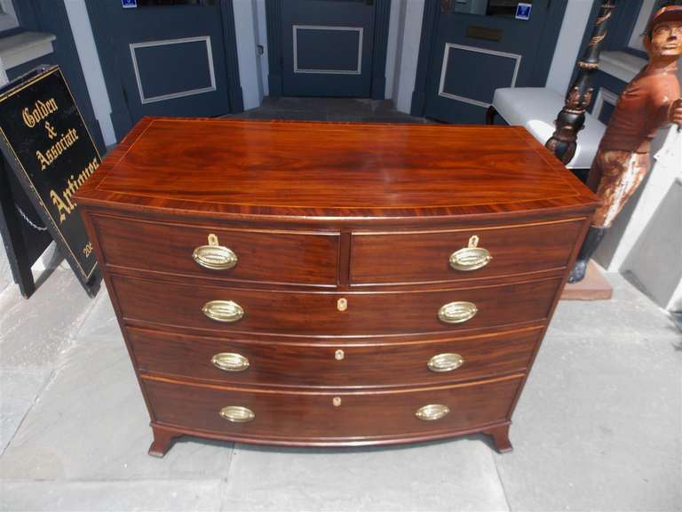 18th Century and Earlier English Hepplewhite Mahogany Graduated Chest of Drawers. Circa 1790