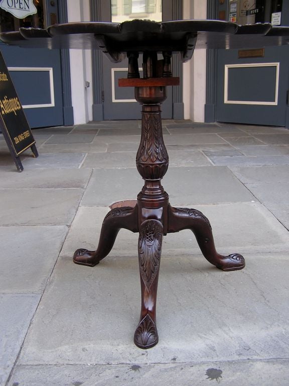 English Chippendale Mahogany Tilt Top Desert Table 1