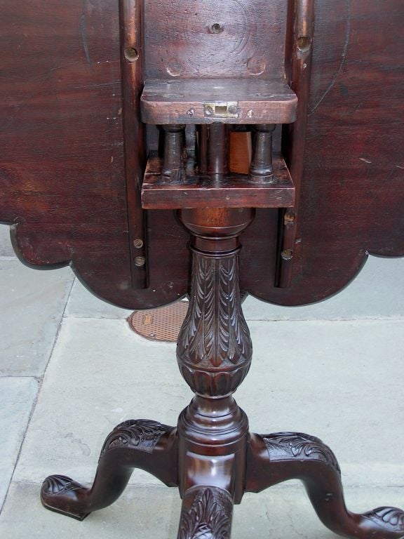 English Chippendale Mahogany Tilt Top Desert Table 5