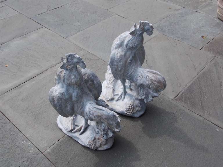 Pair of French Lead Roosters 6