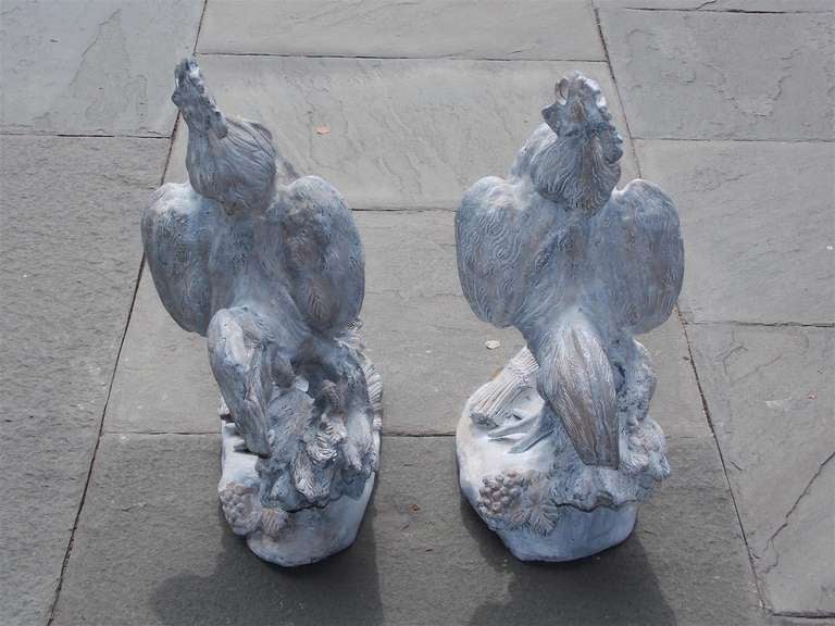 Pair of French Lead Roosters 4