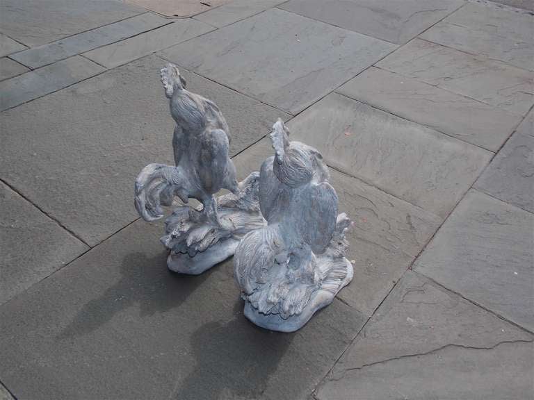 Pair of French Lead Roosters 5
