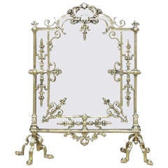 French Brass Free Standing Fire Screen 11